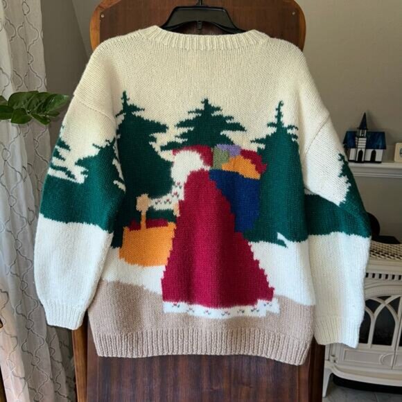 Susan Bristol hundred percent wall Santa Claus net Christmas sweater size 38 - Picture 6 of 11